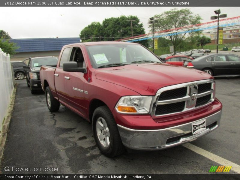 Deep Molten Red Pearl / Dark Slate Gray/Medium Graystone 2012 Dodge Ram 1500 SLT Quad Cab 4x4