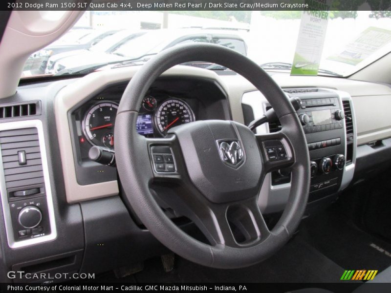 Deep Molten Red Pearl / Dark Slate Gray/Medium Graystone 2012 Dodge Ram 1500 SLT Quad Cab 4x4