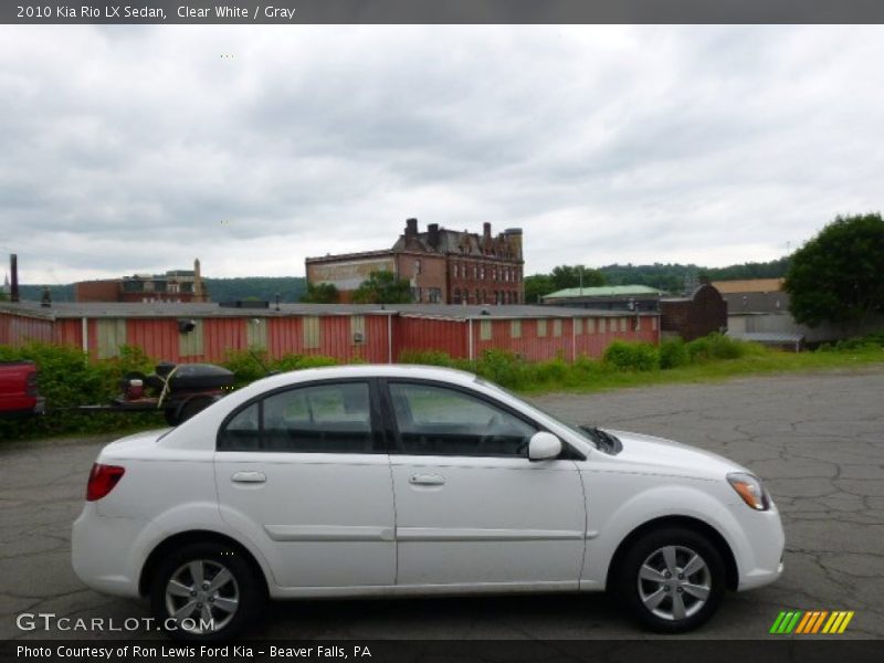 Clear White / Gray 2010 Kia Rio LX Sedan