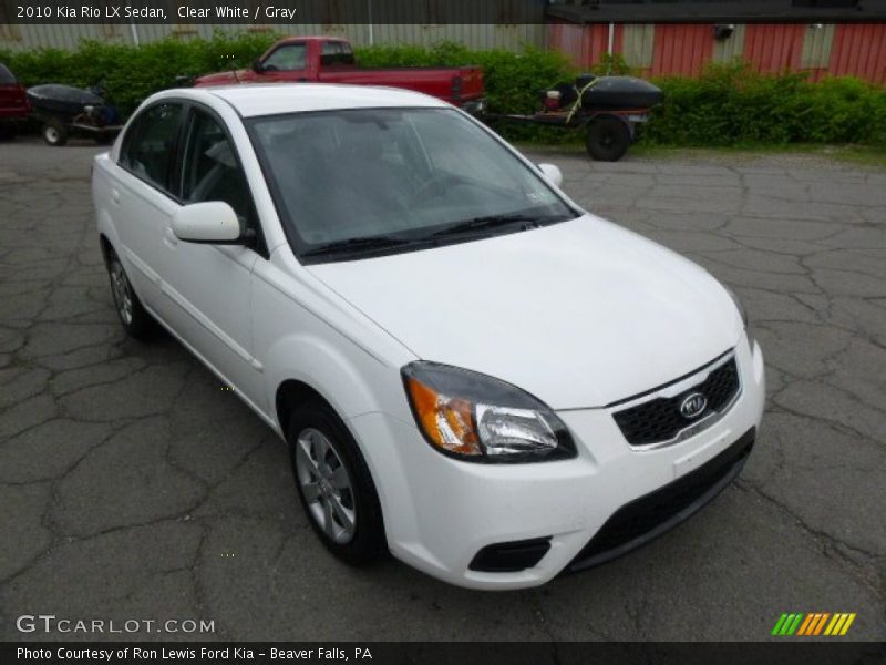 Clear White / Gray 2010 Kia Rio LX Sedan