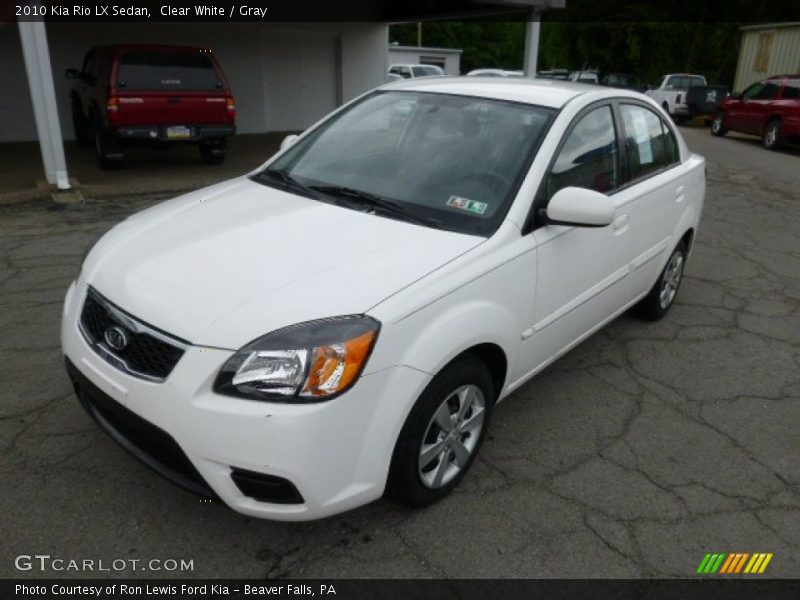 Clear White / Gray 2010 Kia Rio LX Sedan