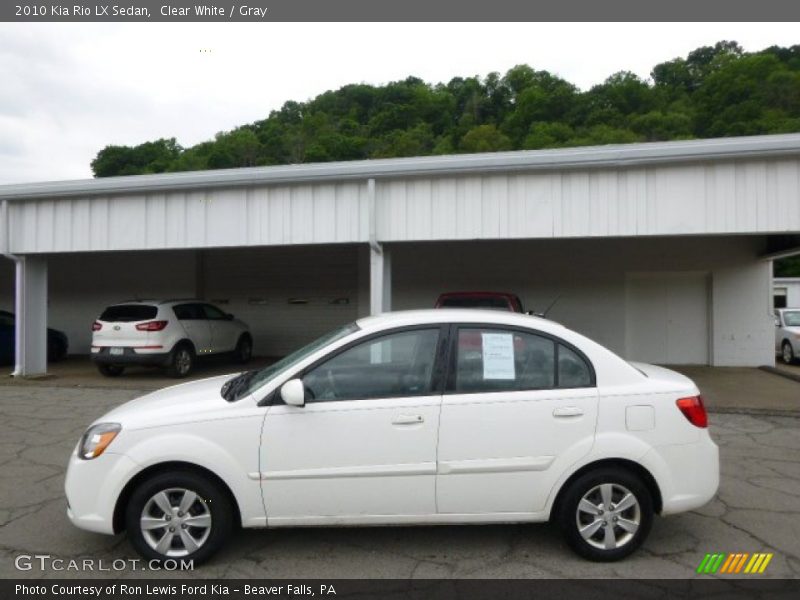 Clear White / Gray 2010 Kia Rio LX Sedan