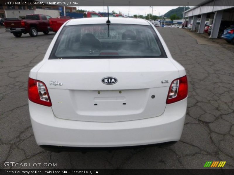 Clear White / Gray 2010 Kia Rio LX Sedan