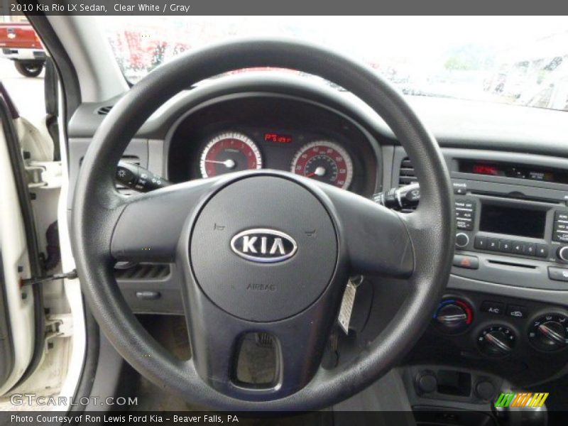 Clear White / Gray 2010 Kia Rio LX Sedan