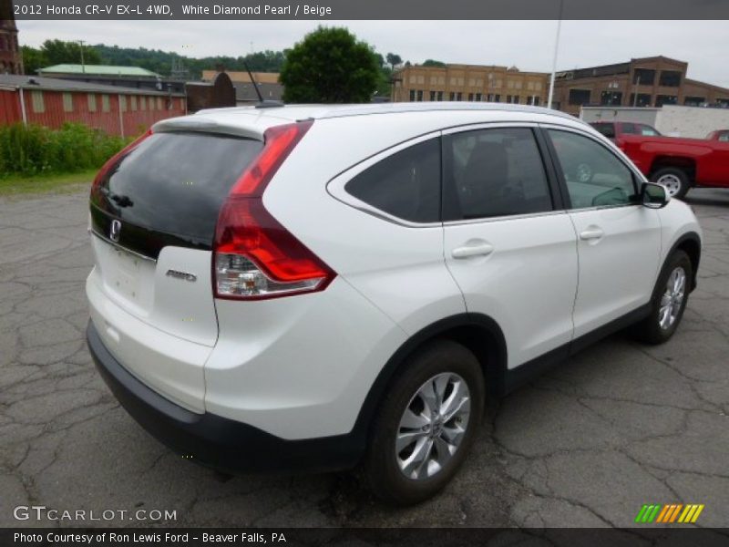 White Diamond Pearl / Beige 2012 Honda CR-V EX-L 4WD