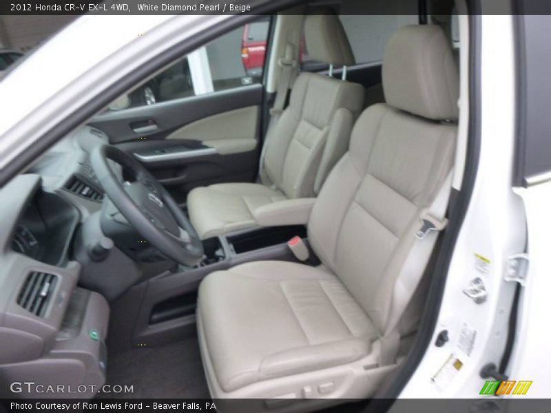 White Diamond Pearl / Beige 2012 Honda CR-V EX-L 4WD
