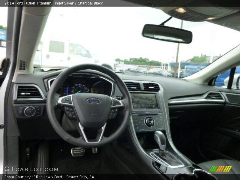 Ingot Silver / Charcoal Black 2014 Ford Fusion Titanium