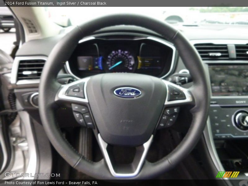 Ingot Silver / Charcoal Black 2014 Ford Fusion Titanium