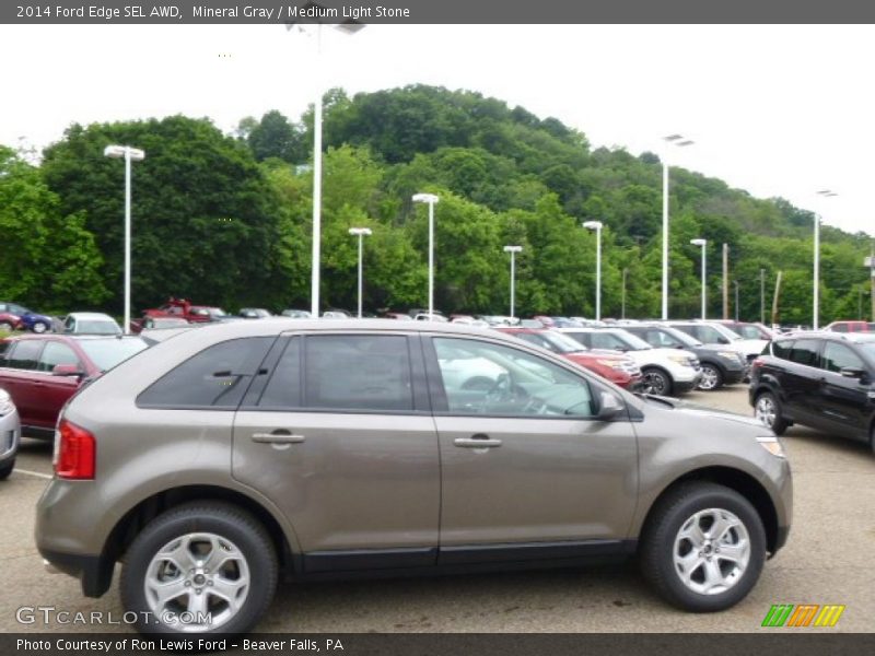 Mineral Gray / Medium Light Stone 2014 Ford Edge SEL AWD