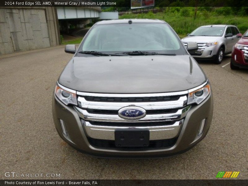 Mineral Gray / Medium Light Stone 2014 Ford Edge SEL AWD