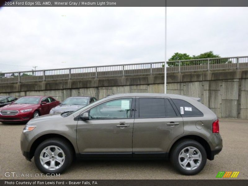 Mineral Gray / Medium Light Stone 2014 Ford Edge SEL AWD