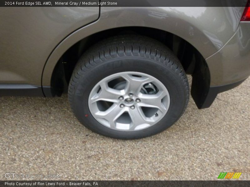 Mineral Gray / Medium Light Stone 2014 Ford Edge SEL AWD