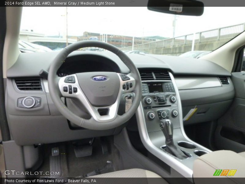 Mineral Gray / Medium Light Stone 2014 Ford Edge SEL AWD