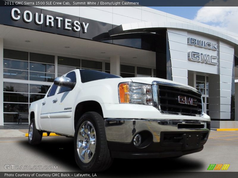 Summit White / Ebony/Light Cashmere 2011 GMC Sierra 1500 SLE Crew Cab