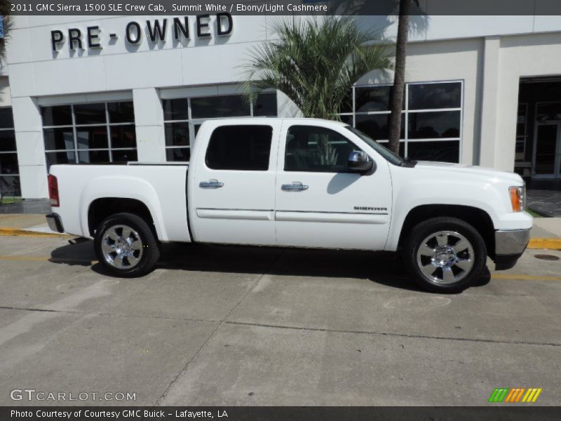 Summit White / Ebony/Light Cashmere 2011 GMC Sierra 1500 SLE Crew Cab