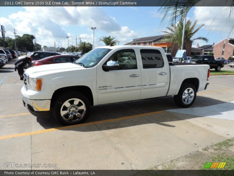 Summit White / Ebony/Light Cashmere 2011 GMC Sierra 1500 SLE Crew Cab