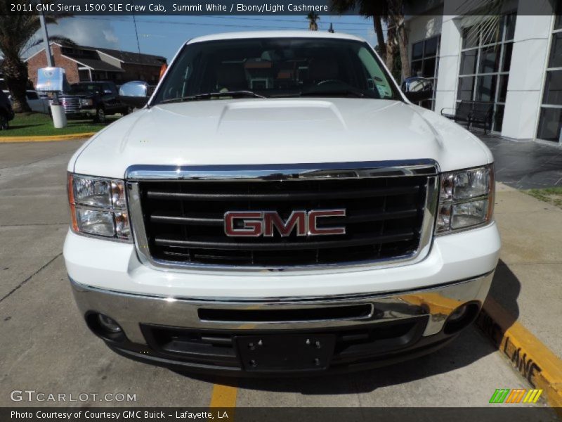 Summit White / Ebony/Light Cashmere 2011 GMC Sierra 1500 SLE Crew Cab
