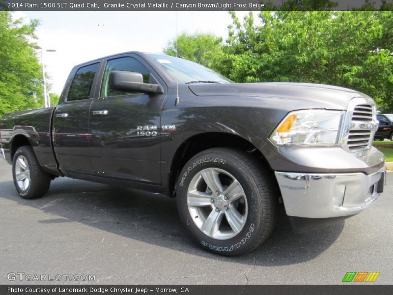 Granite Crystal Metallic / Canyon Brown/Light Frost Beige 2014 Ram 1500 SLT Quad Cab