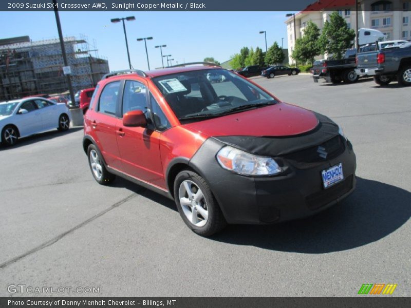 Sunlight Copper Metallic / Black 2009 Suzuki SX4 Crossover AWD