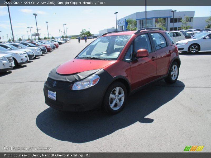Sunlight Copper Metallic / Black 2009 Suzuki SX4 Crossover AWD