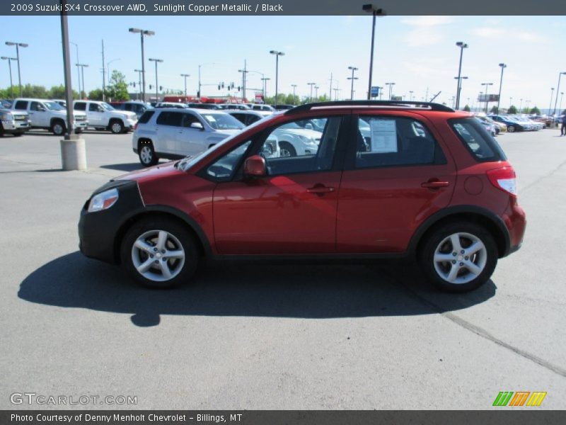 Sunlight Copper Metallic / Black 2009 Suzuki SX4 Crossover AWD