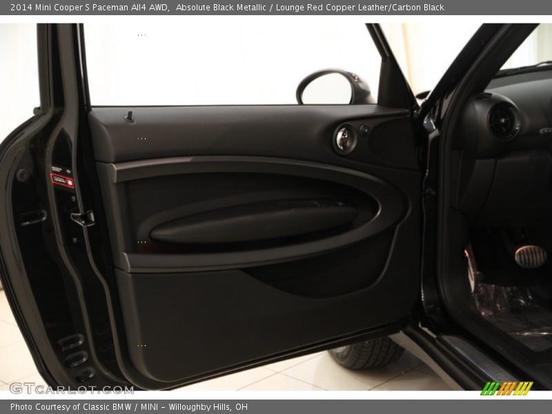 Absolute Black Metallic / Lounge Red Copper Leather/Carbon Black 2014 Mini Cooper S Paceman All4 AWD