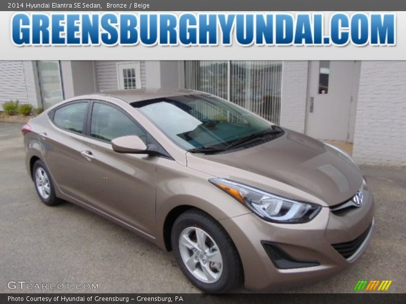 Bronze / Beige 2014 Hyundai Elantra SE Sedan