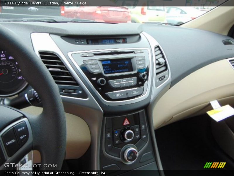 Bronze / Beige 2014 Hyundai Elantra SE Sedan