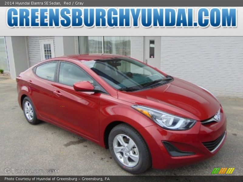 Red / Gray 2014 Hyundai Elantra SE Sedan