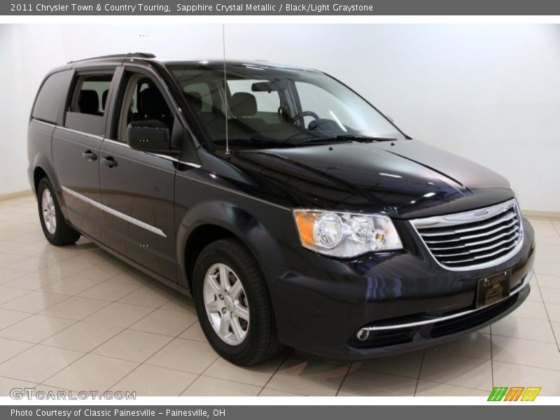 Sapphire Crystal Metallic / Black/Light Graystone 2011 Chrysler Town & Country Touring