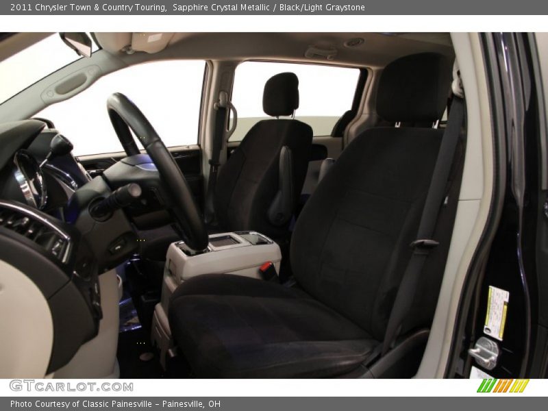 Sapphire Crystal Metallic / Black/Light Graystone 2011 Chrysler Town & Country Touring