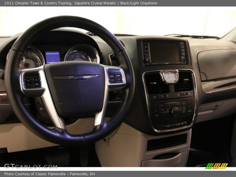 Sapphire Crystal Metallic / Black/Light Graystone 2011 Chrysler Town & Country Touring