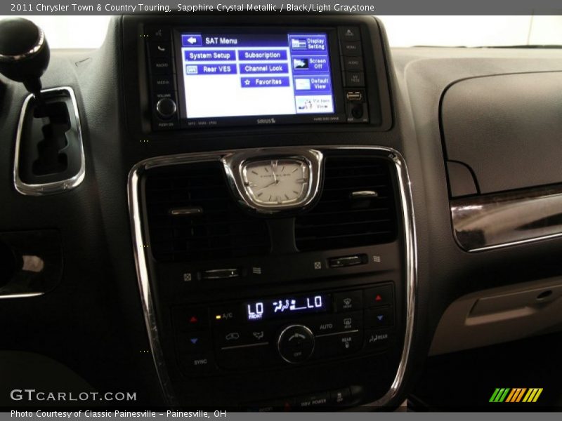 Sapphire Crystal Metallic / Black/Light Graystone 2011 Chrysler Town & Country Touring