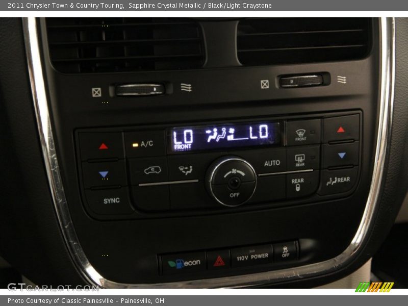 Sapphire Crystal Metallic / Black/Light Graystone 2011 Chrysler Town & Country Touring