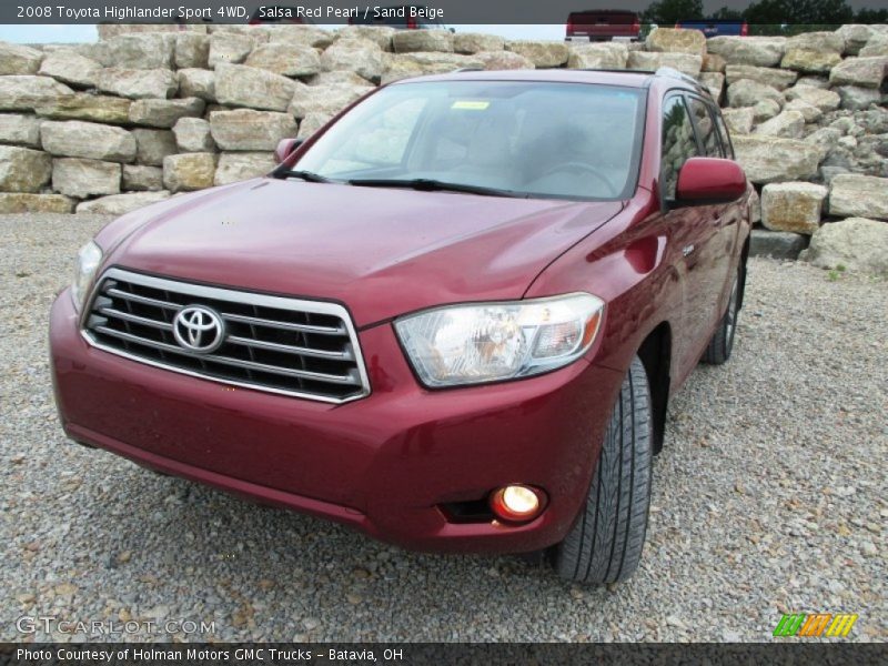 Salsa Red Pearl / Sand Beige 2008 Toyota Highlander Sport 4WD