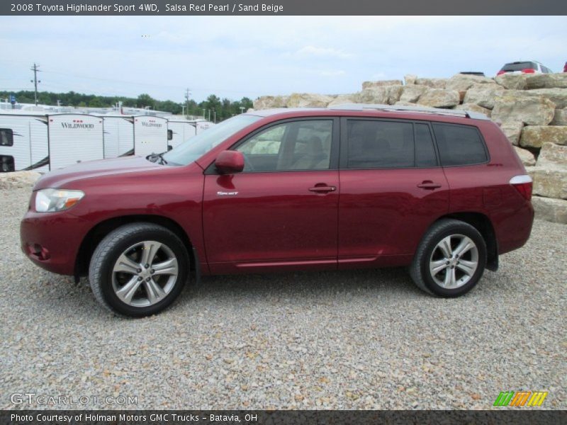 Salsa Red Pearl / Sand Beige 2008 Toyota Highlander Sport 4WD