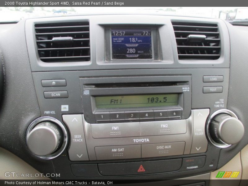 Controls of 2008 Highlander Sport 4WD