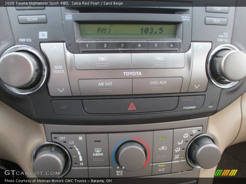 Controls of 2008 Highlander Sport 4WD