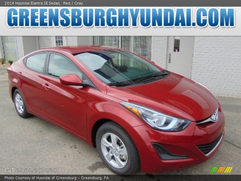 Red / Gray 2014 Hyundai Elantra SE Sedan