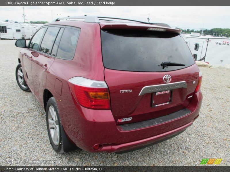 Salsa Red Pearl / Sand Beige 2008 Toyota Highlander Sport 4WD