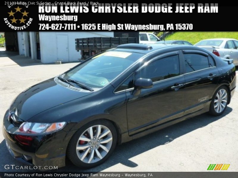 Crystal Black Pearl / Black 2010 Honda Civic Si Sedan