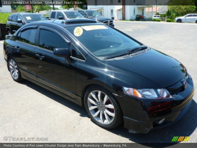 Crystal Black Pearl / Black 2010 Honda Civic Si Sedan