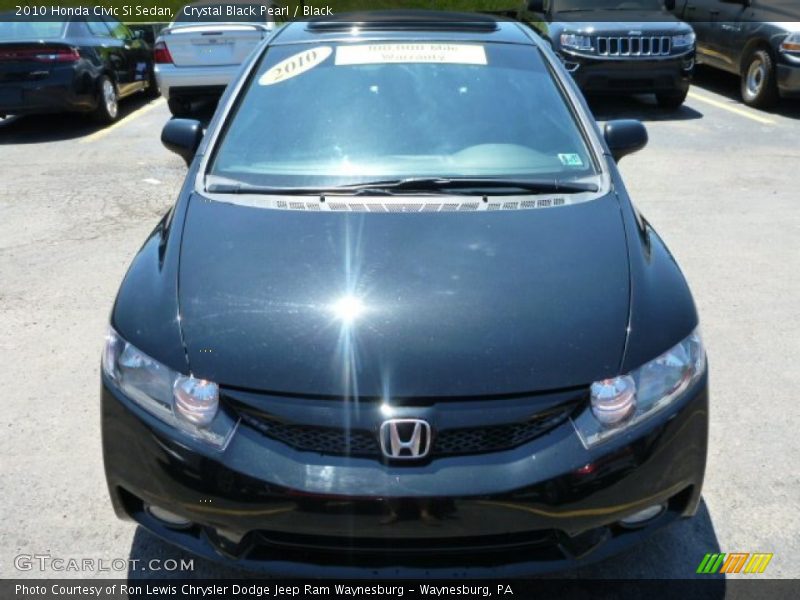 Crystal Black Pearl / Black 2010 Honda Civic Si Sedan