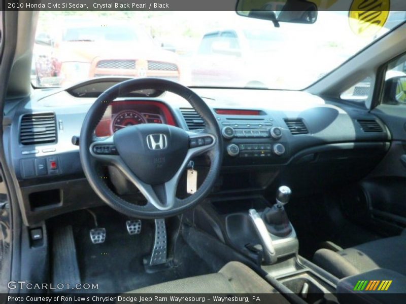 Crystal Black Pearl / Black 2010 Honda Civic Si Sedan