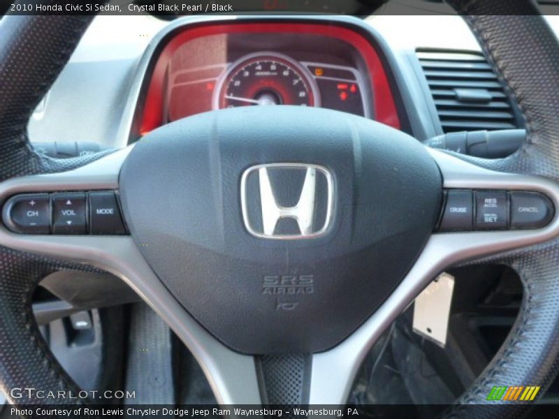 Crystal Black Pearl / Black 2010 Honda Civic Si Sedan