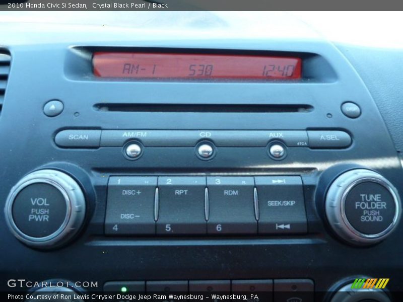 Crystal Black Pearl / Black 2010 Honda Civic Si Sedan