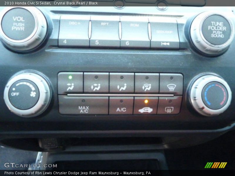 Crystal Black Pearl / Black 2010 Honda Civic Si Sedan