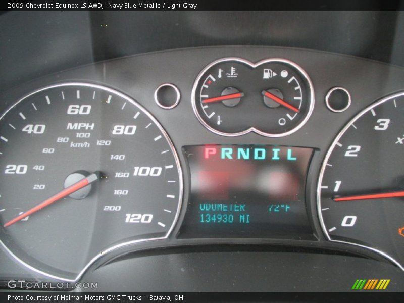 Navy Blue Metallic / Light Gray 2009 Chevrolet Equinox LS AWD