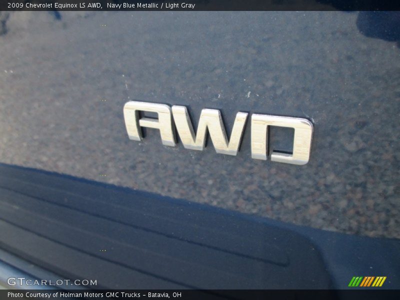 Navy Blue Metallic / Light Gray 2009 Chevrolet Equinox LS AWD