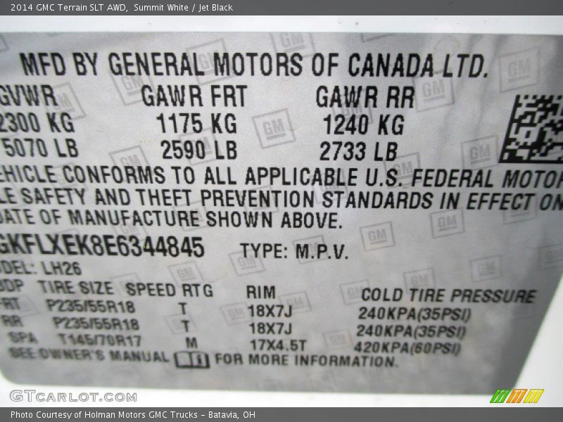 Summit White / Jet Black 2014 GMC Terrain SLT AWD